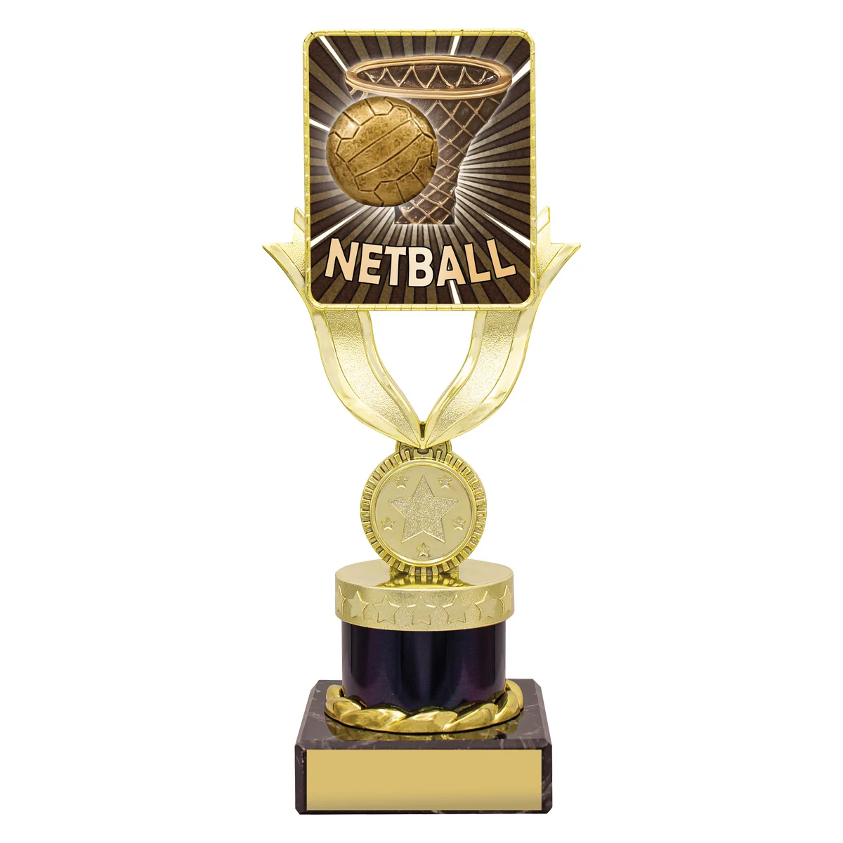 lpk037b-black Black lynx bold - netball with plastic / marble construction