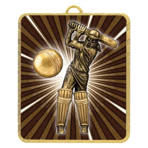 Gold lynx medal - cricket female batting with metal construction