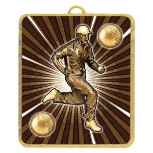 Gold lynx medal - cricket fielder with metal construction