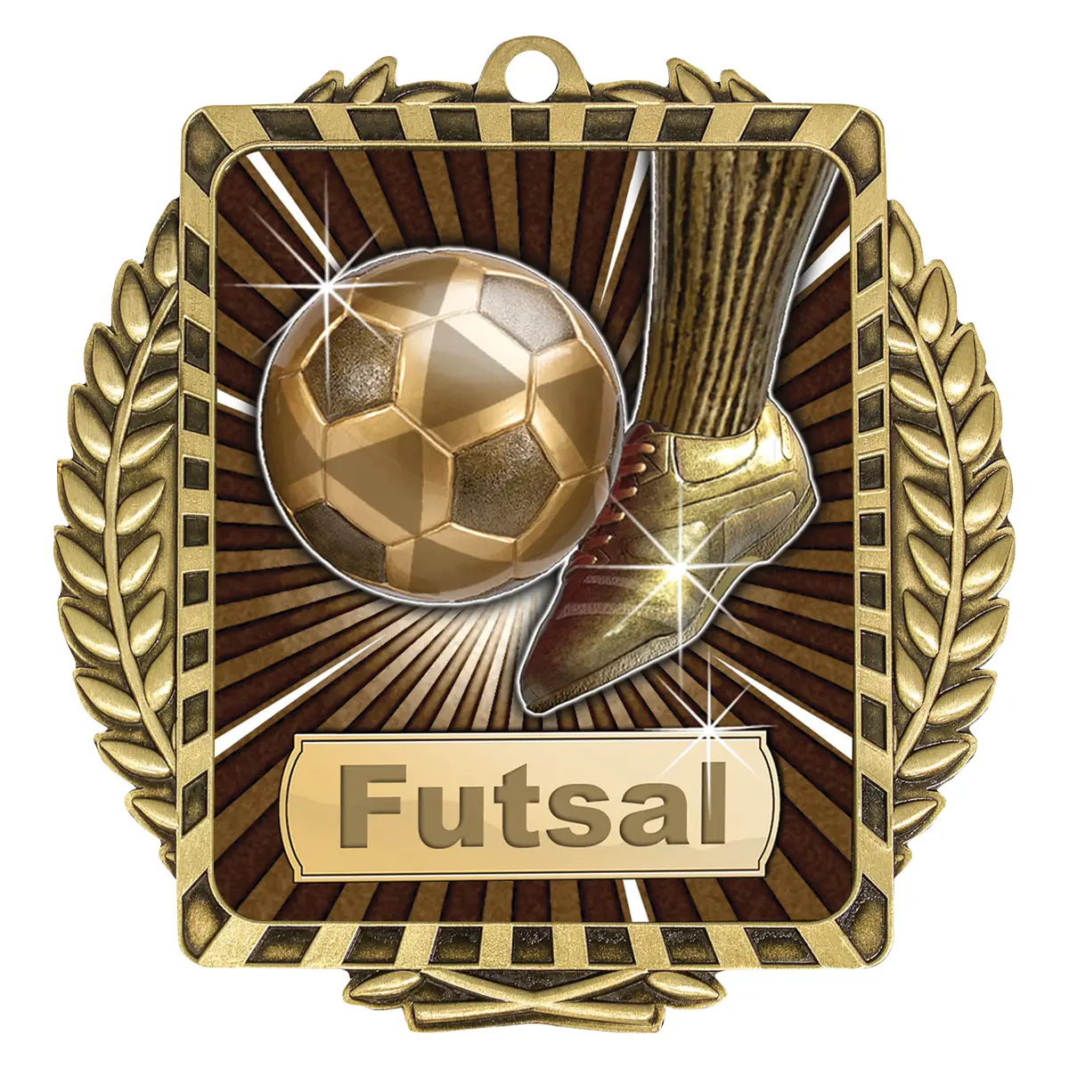 lwm008g-gold Gold lynx wreath - futsal with metal construction