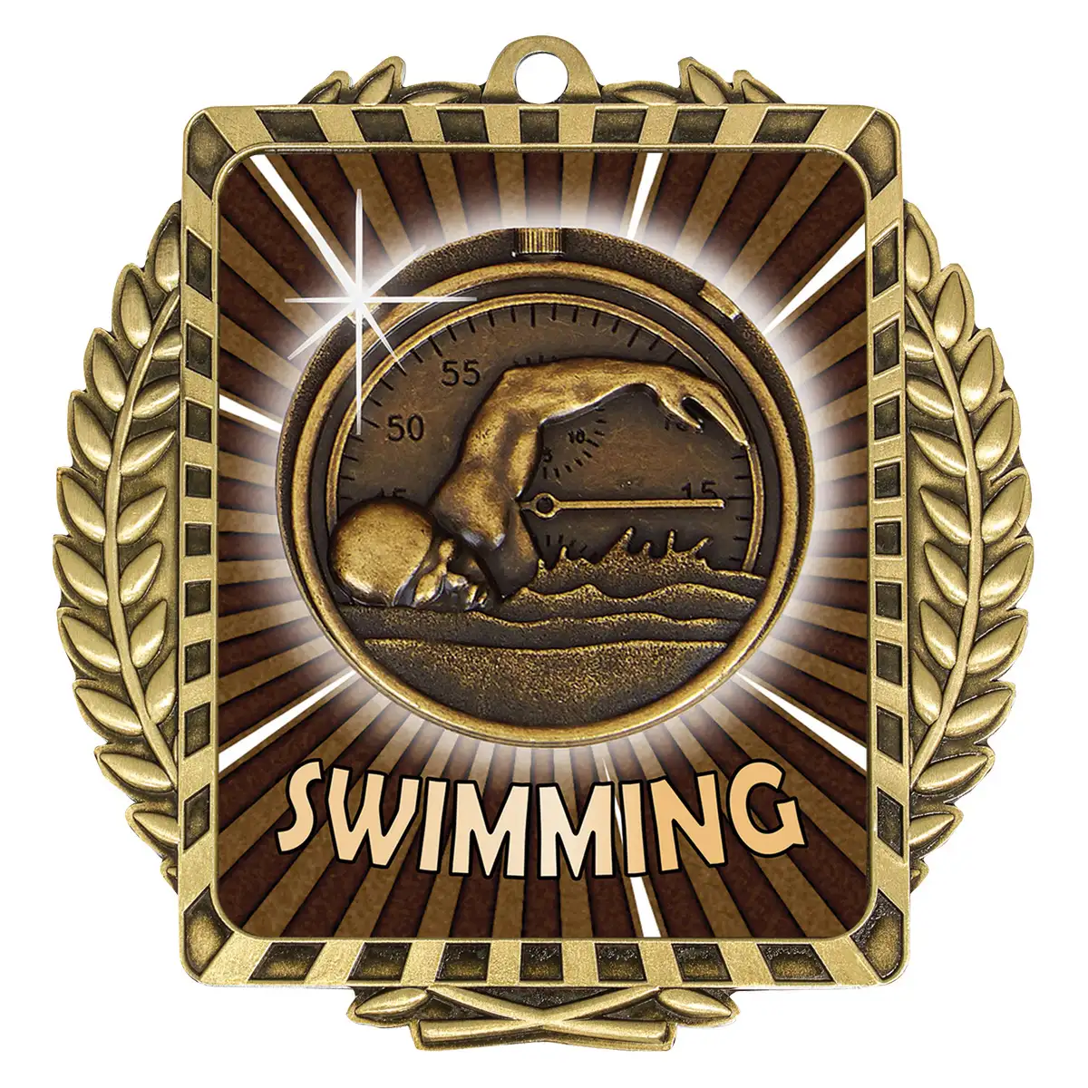 Gold lynx wreath - swimming with metal construction