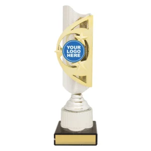 Gold / silver magic trophies with plastic / marble construction