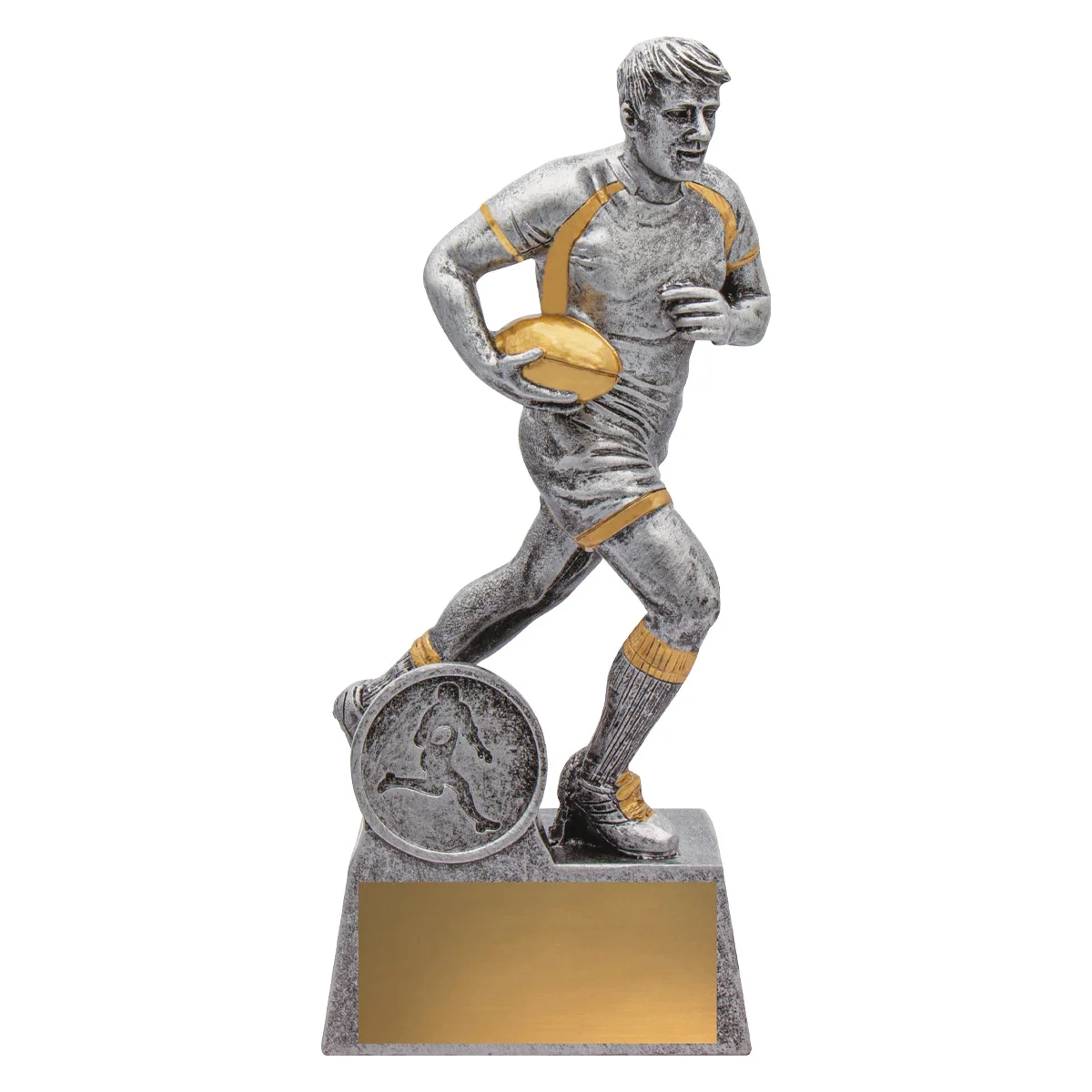 Silver male icon with resin construction