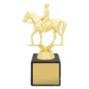 y8137a-gold Gold marble column - equestrian with plastic / marble construction