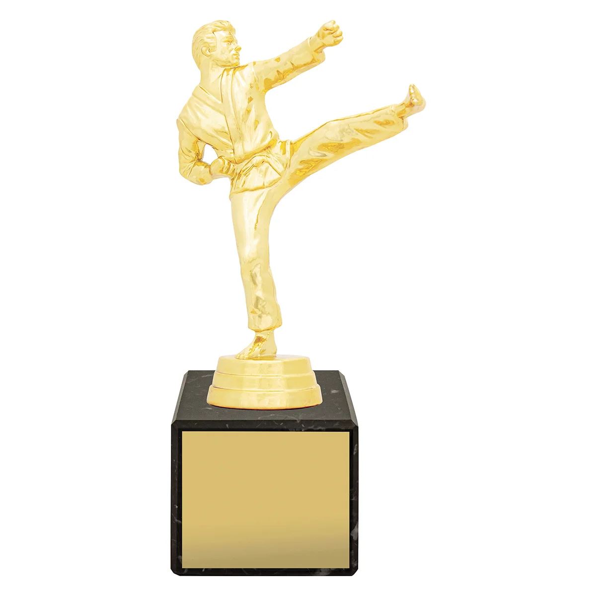 y8344a-gold Gold marble column - male karate with plastic / marble construction