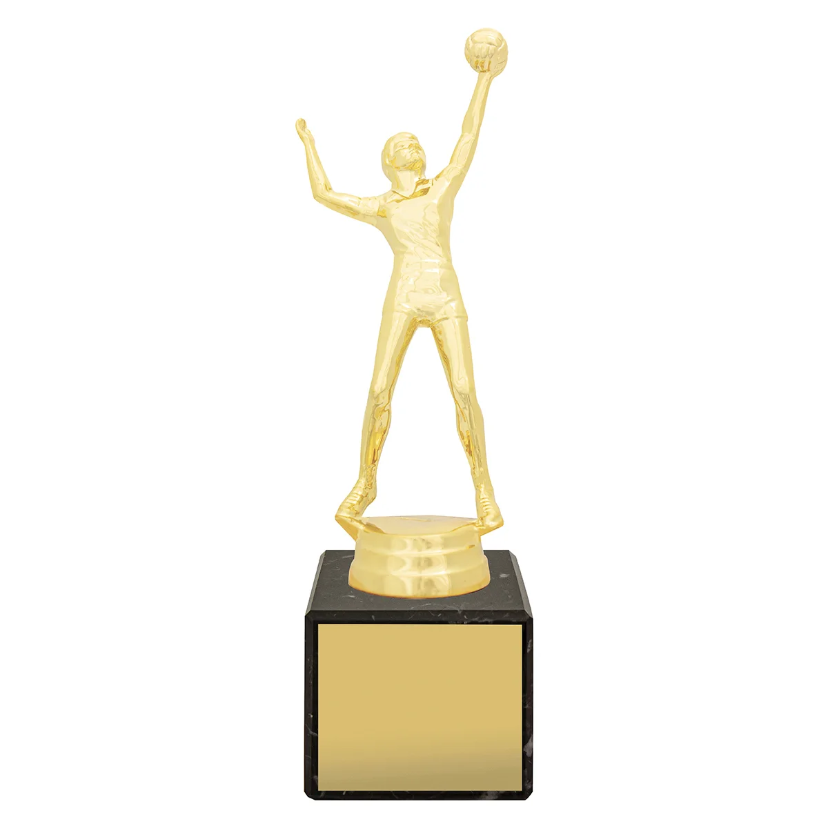 y8327a-gold Gold marble column - male volleyball with plastic / marble construction