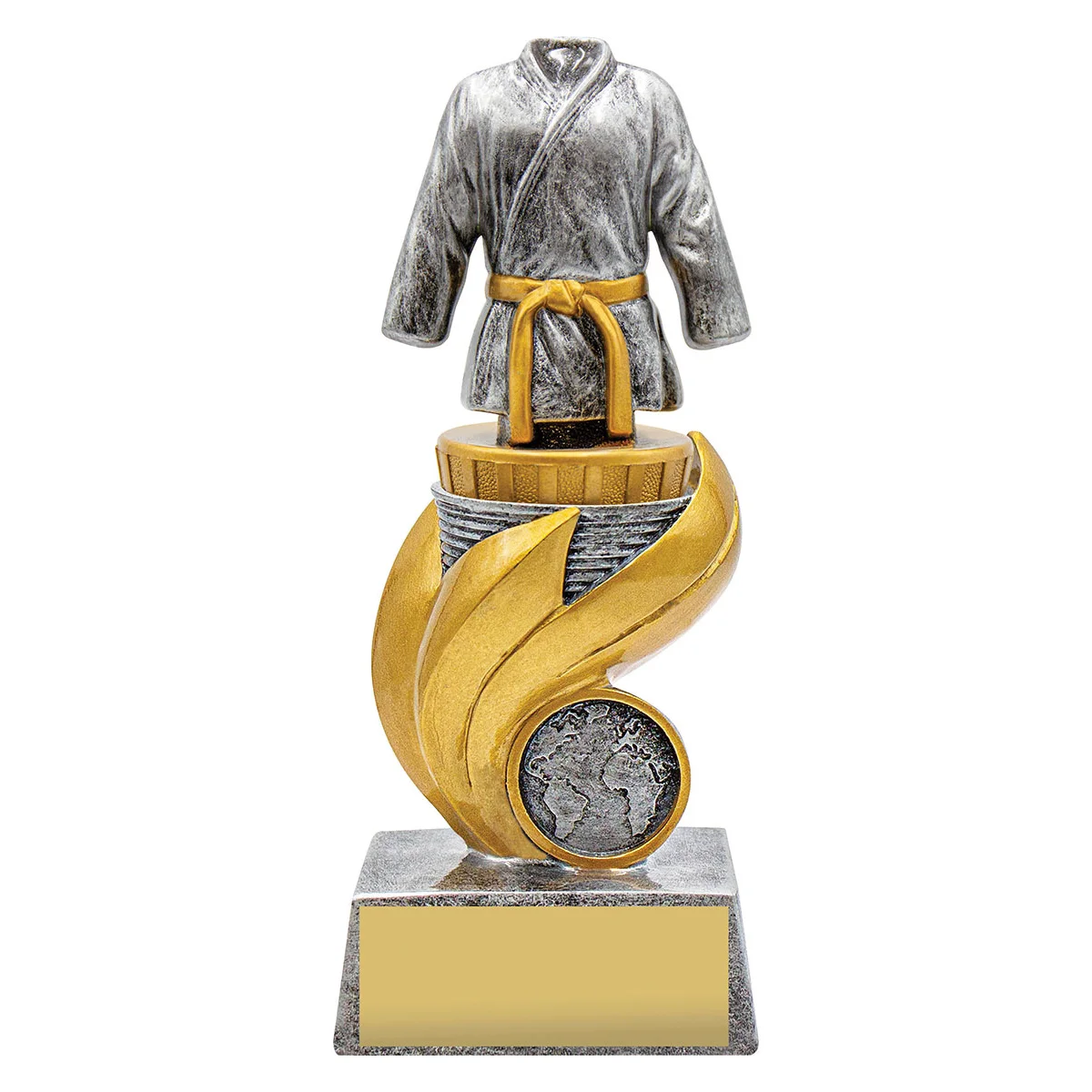 Silver martial arts flame with resin construction