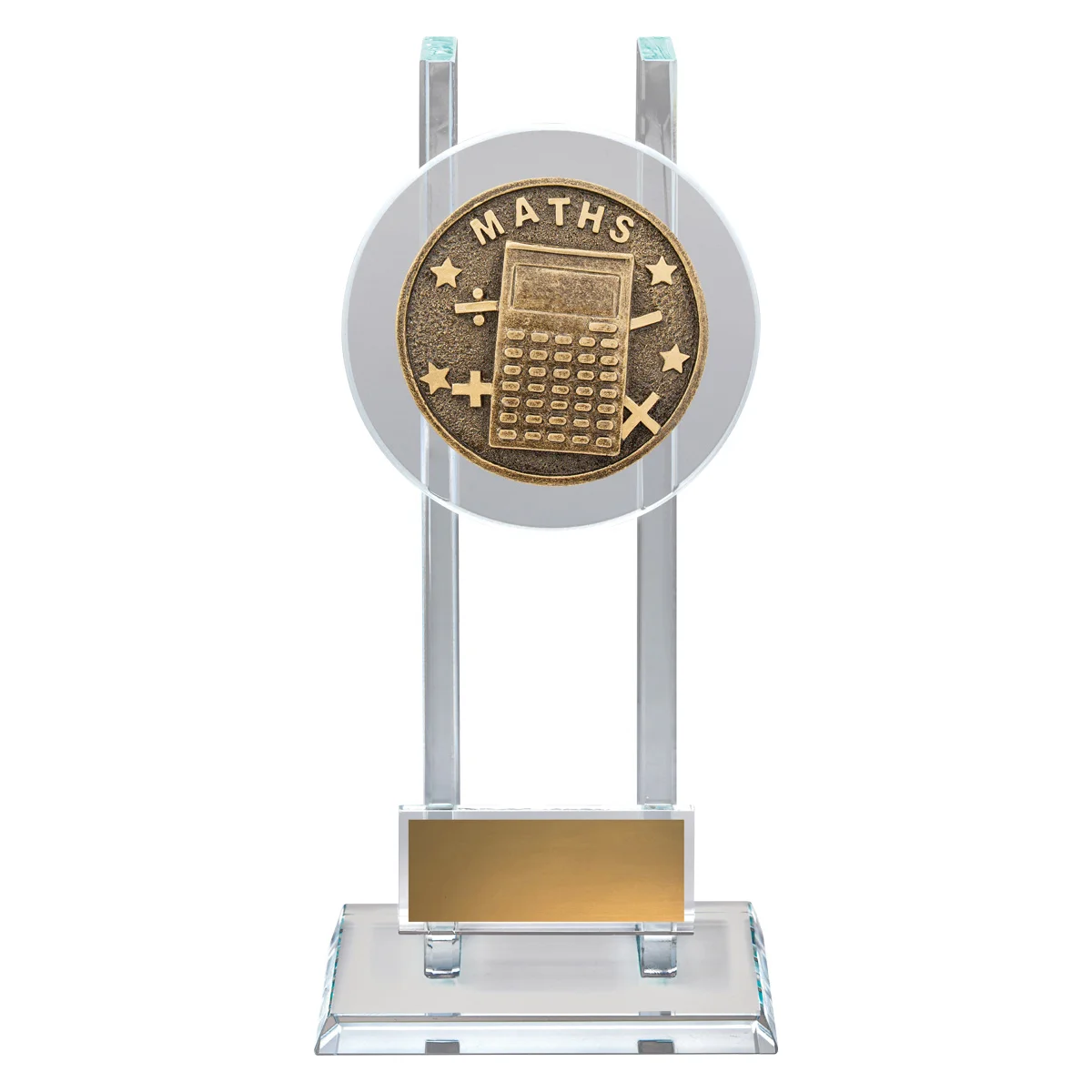 sg208a-gold Gold maths spartan glass with glass construction