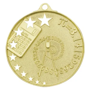 Gold maths stars with metal construction