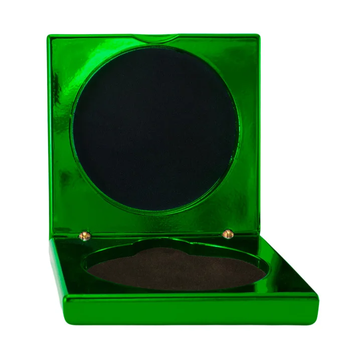 1404-2egn-electric-green Electric green medal case with res / ilient construction