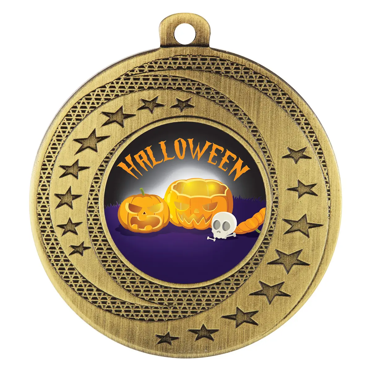 asw136g-gold Gold medal - halloween pumpkin with metal construction