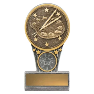 Silver & gold mini art ikon with resin construction