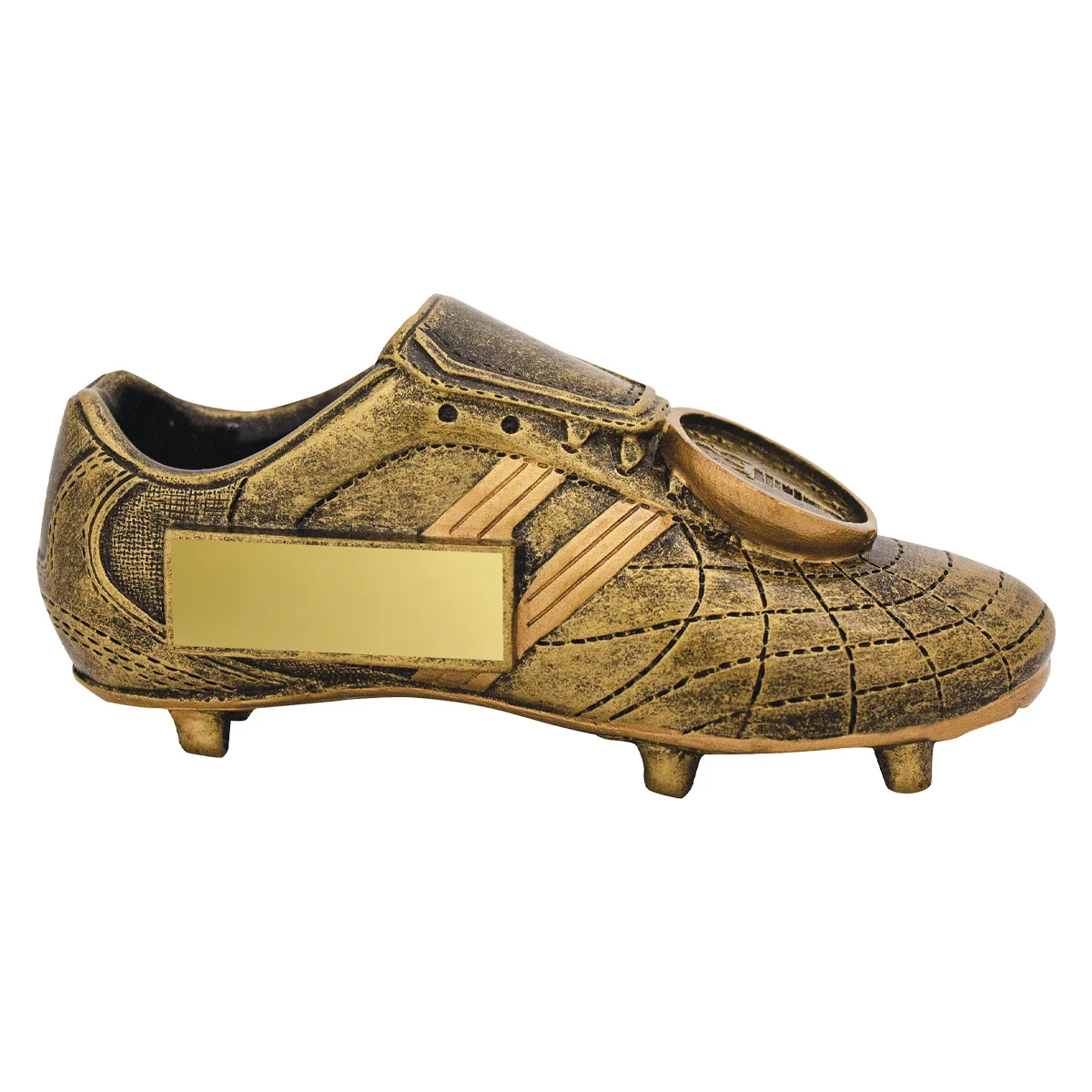 a1436a-gold Gold mini boot with resin construction