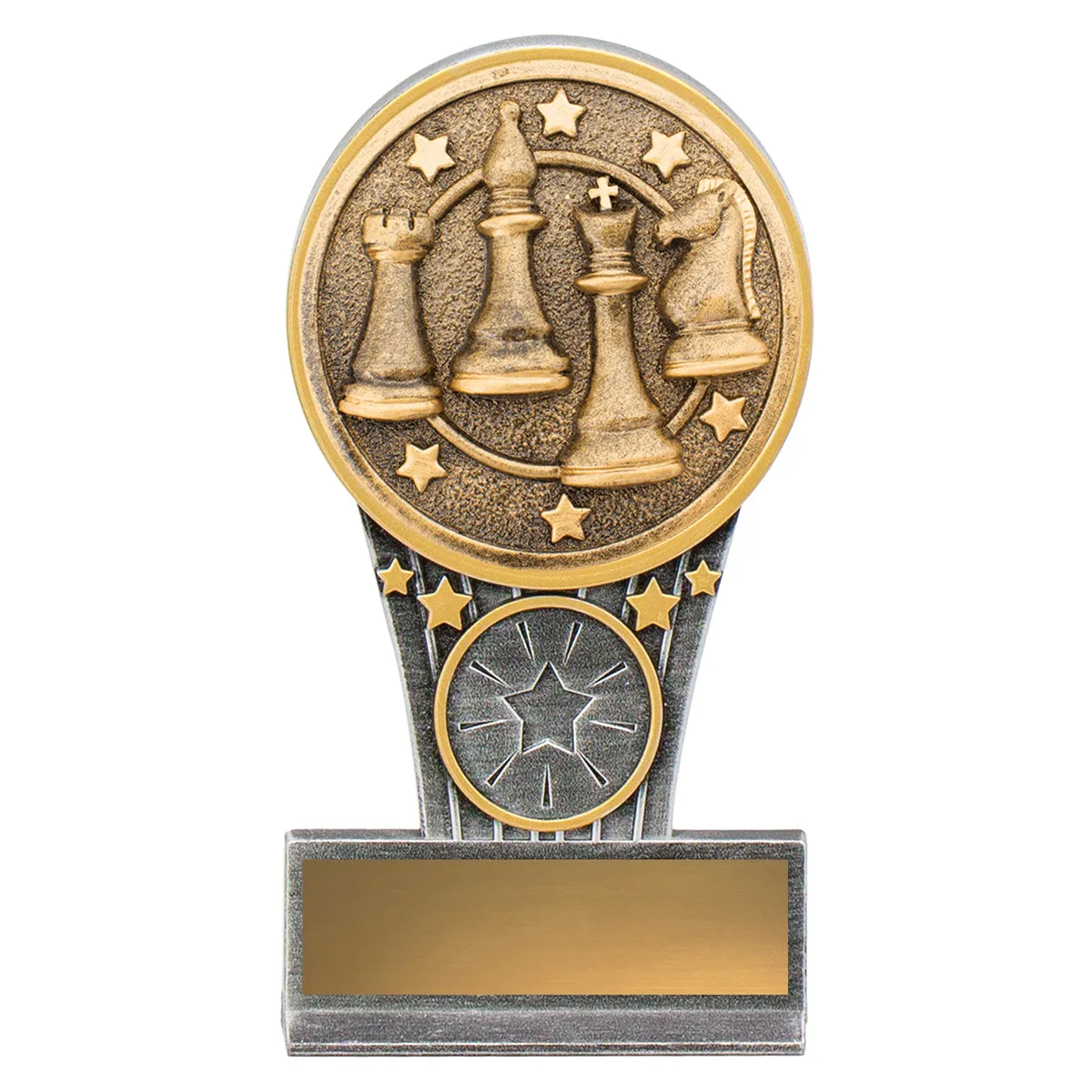 Silver / gold mini chess ikon with resin construction