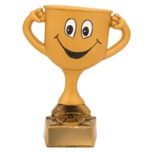 Gold mini cup character with resin construction