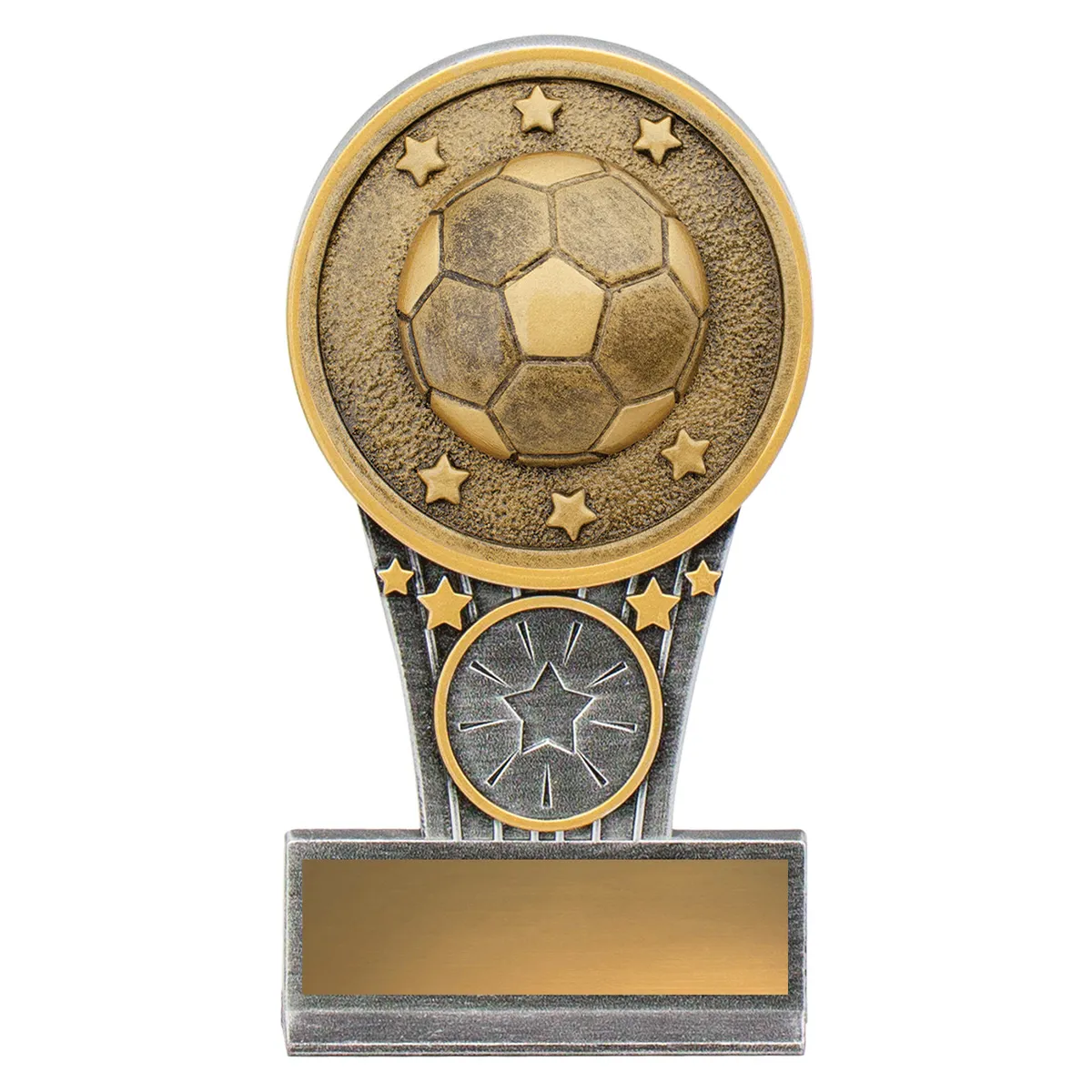 km04-silver-and-gold Silver & gold mini football ikon with resin construction