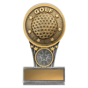 Silver / gold mini golf ikon with resin construction