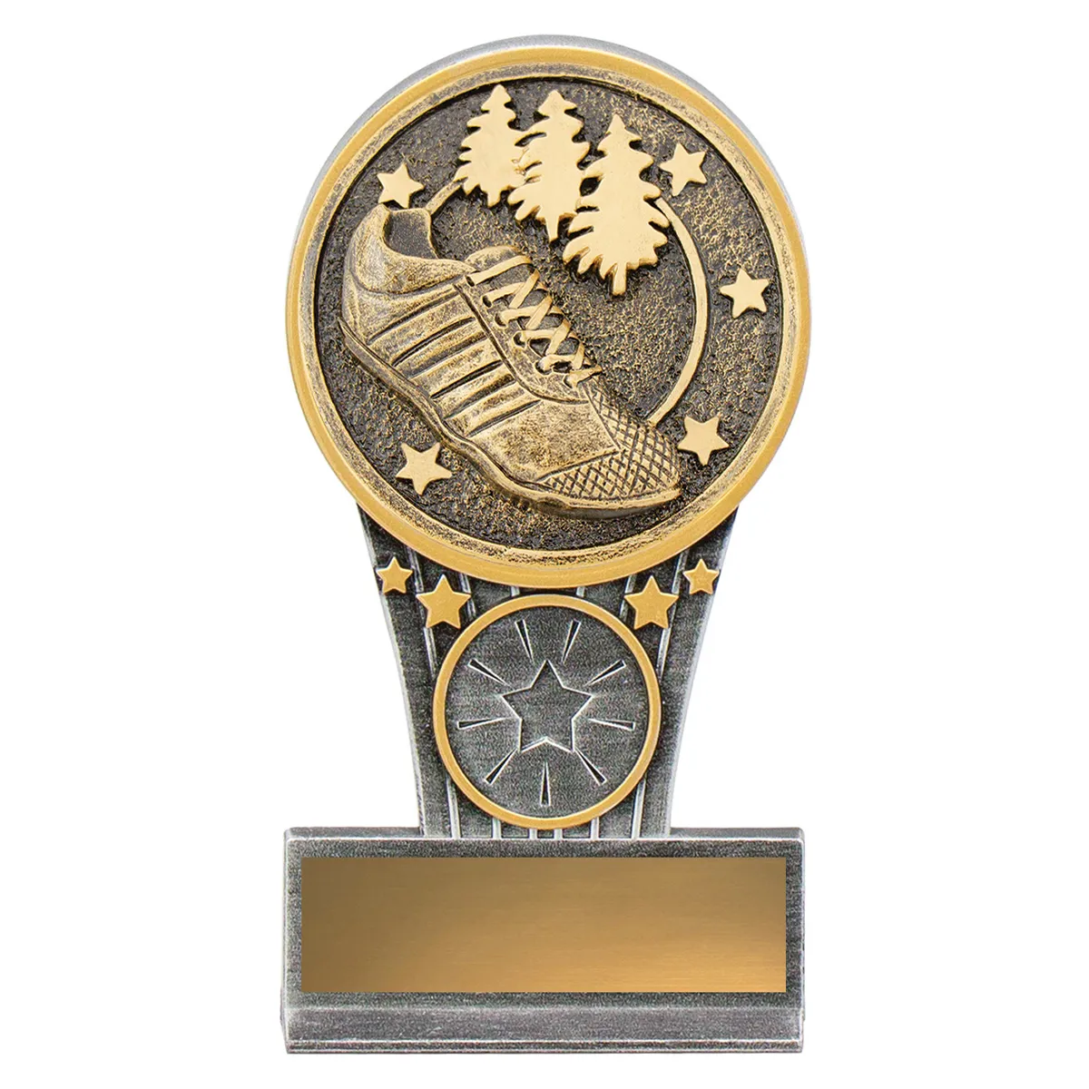 Silver & gold mini ikon - cross country with resin construction