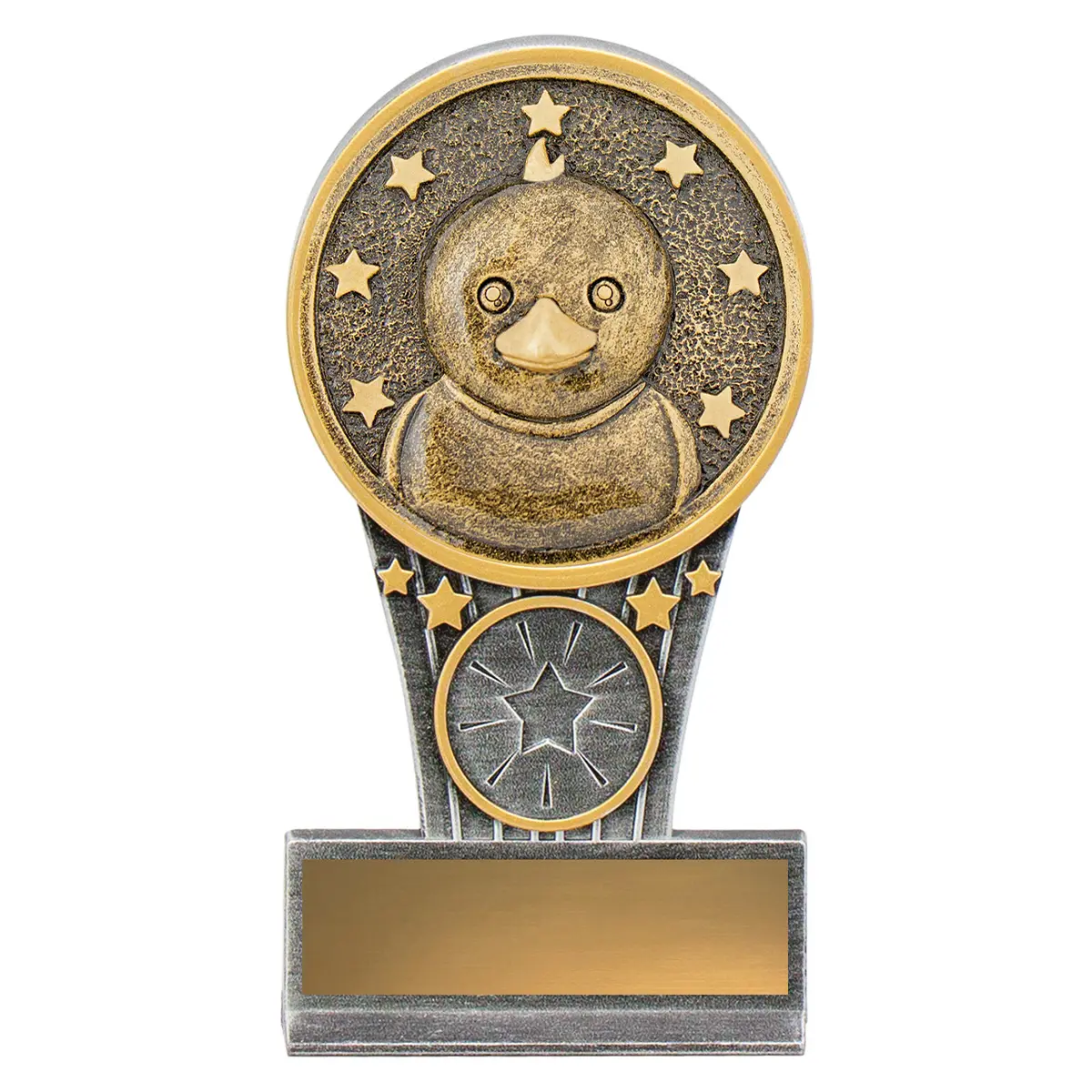 -gold Silver / gold mini ikon - duck with resin construction