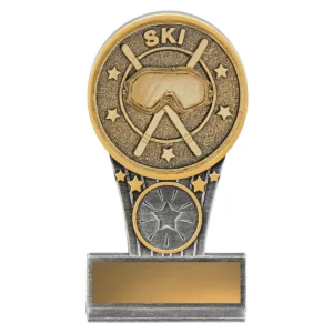 Silver / gold mini ikon - ski with resin construction
