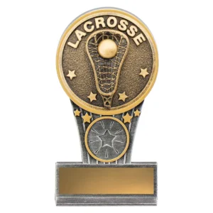Silver / gold mini lacrosse ikon with resin construction