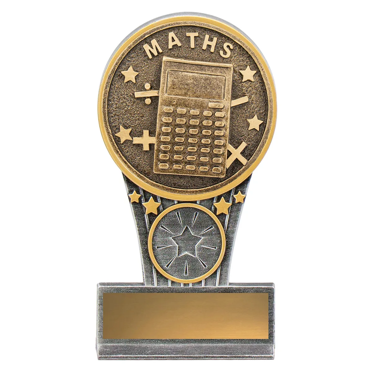 km08-silver-and-gold Silver & gold mini maths ikon with resin construction