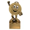 a890-gold Gold mini medal character with resin construction