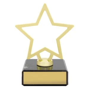 Gold mini metal star with metal / marble construction