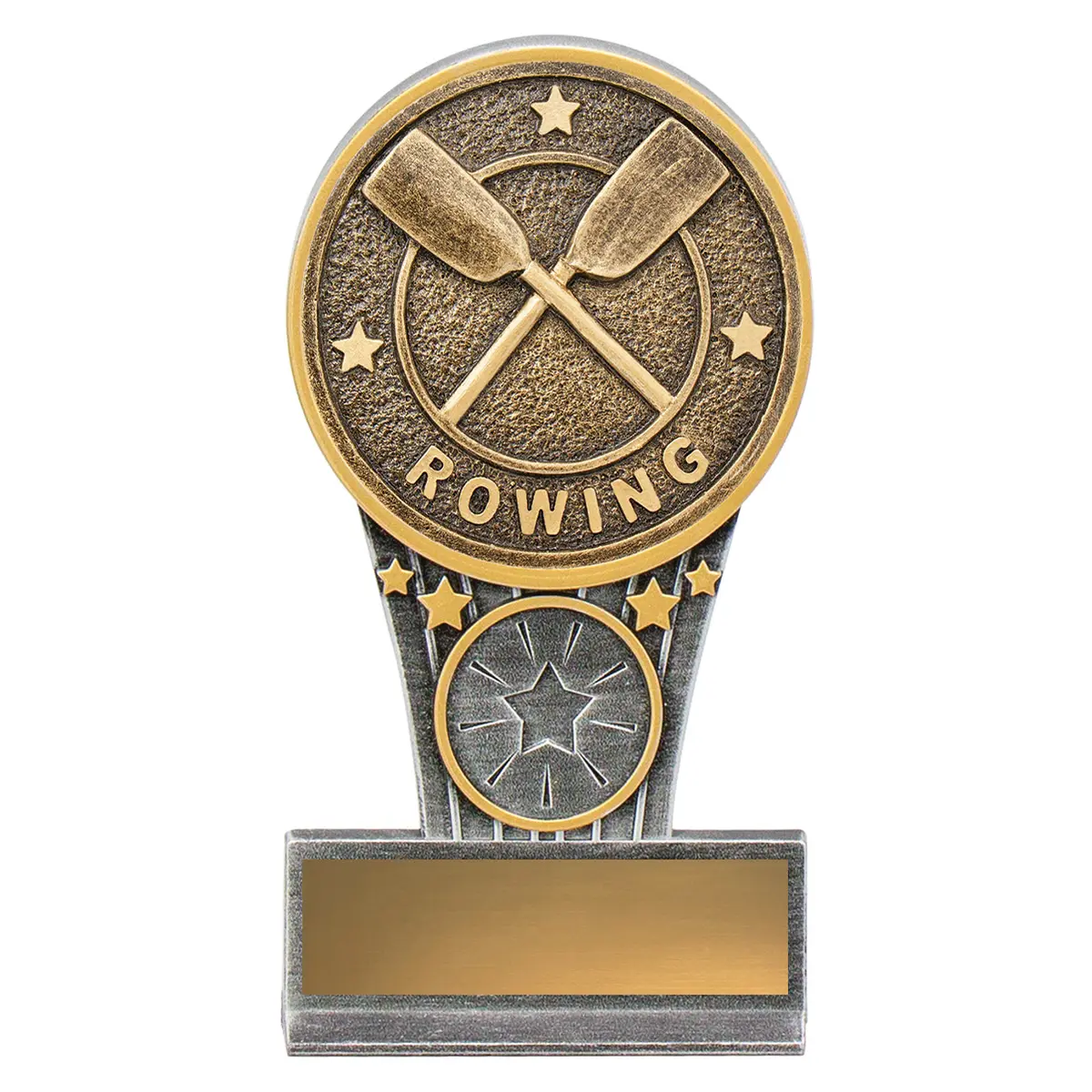 -gold Silver / gold mini rowing ikon with resin construction