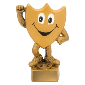 Gold mini shield character with resin construction