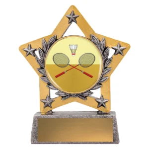 Silver mini star colour - badminton with resin construction