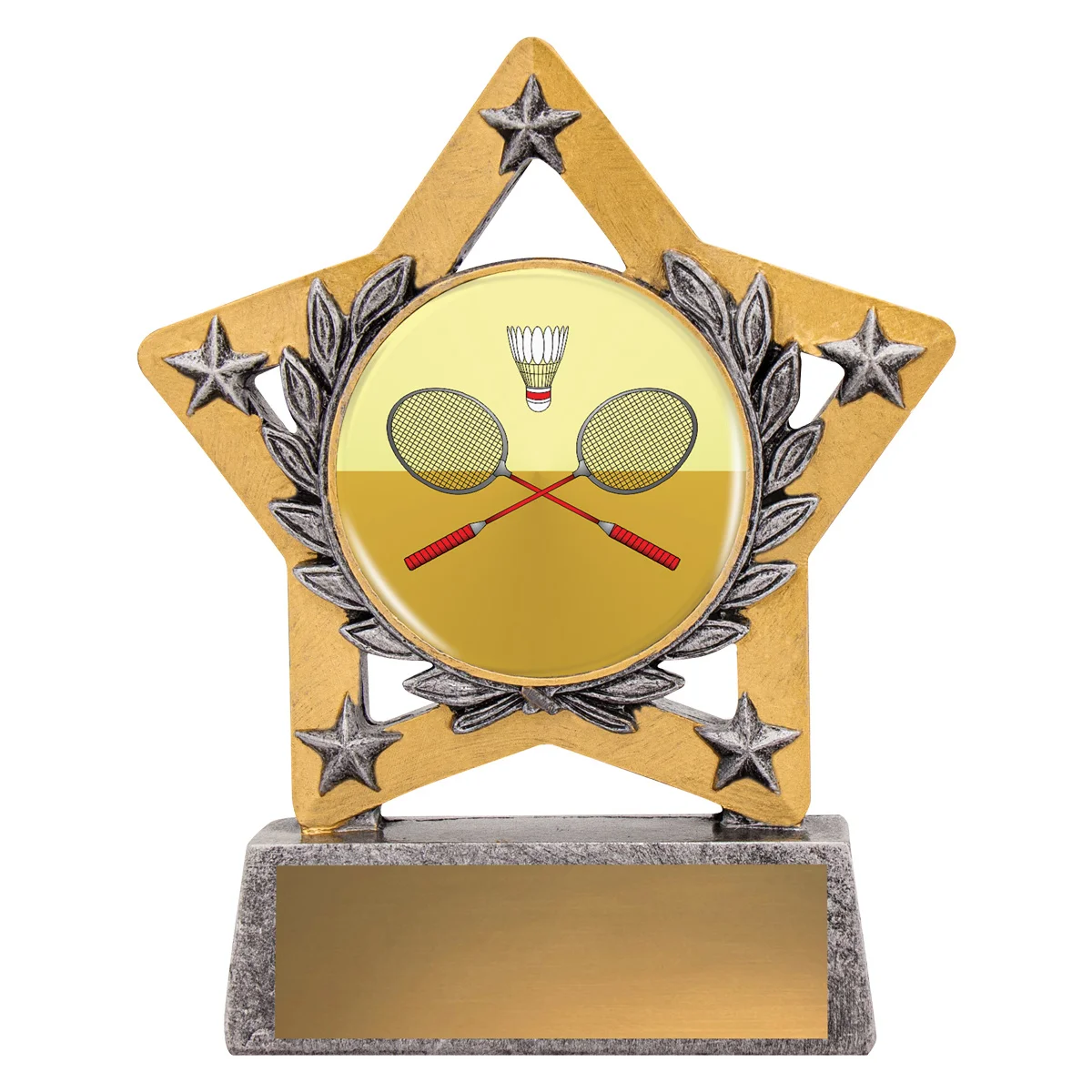 Silver mini star colour - badminton with resin construction