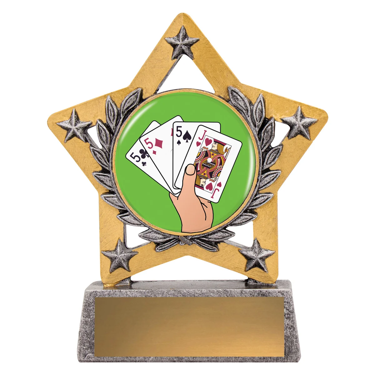 msk42-silver Silver mini star colour - cards with resin construction