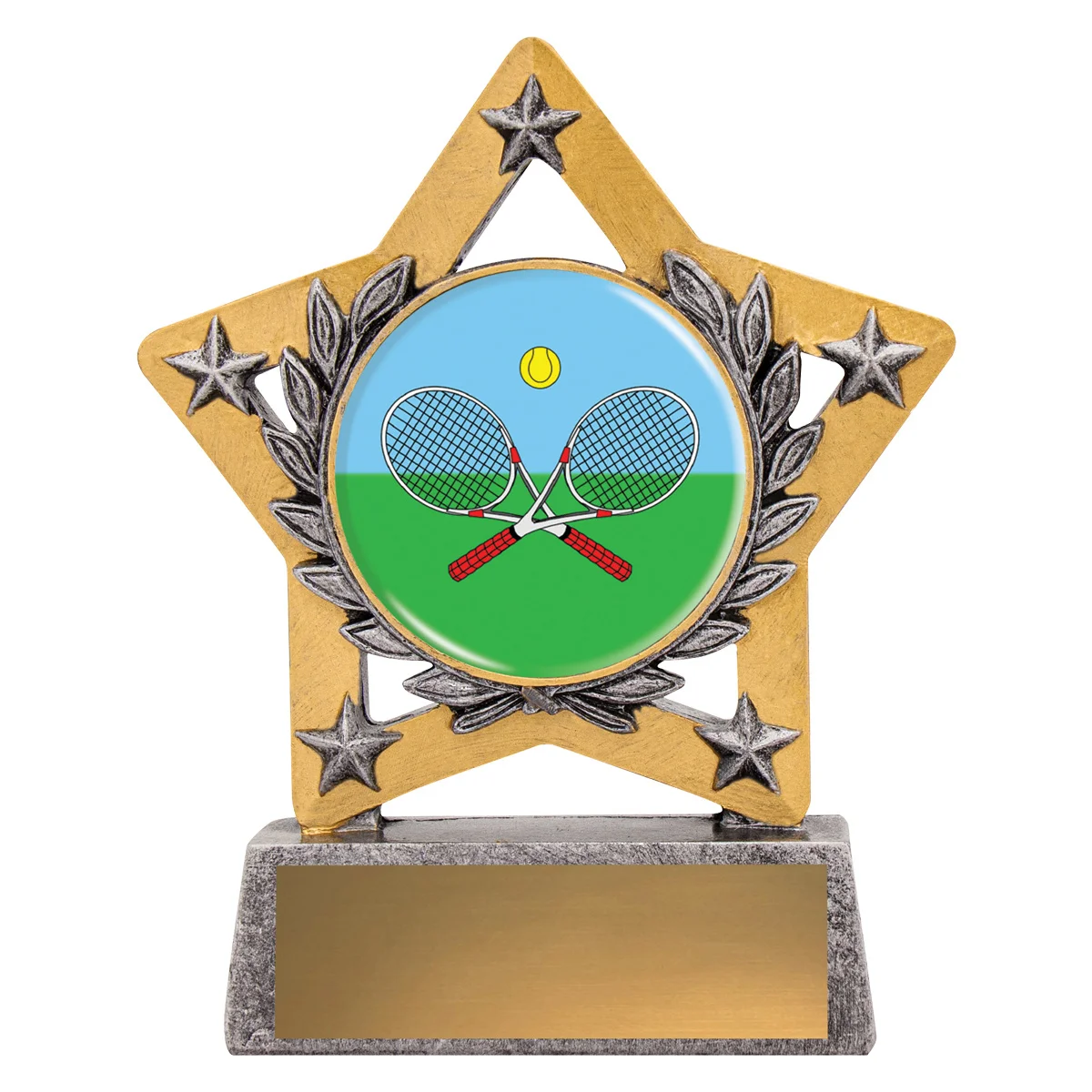 msk172-silver Silver mini star colour - cross racquets with resin construction