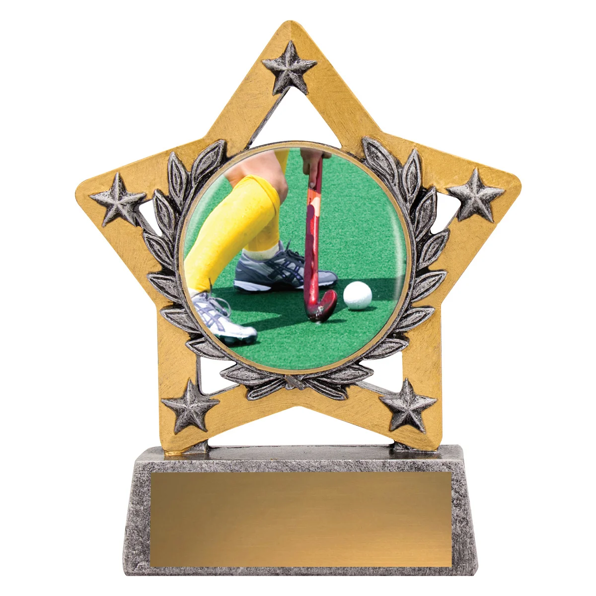 msc441-silver Silver mini star colour - hockey with resin construction
