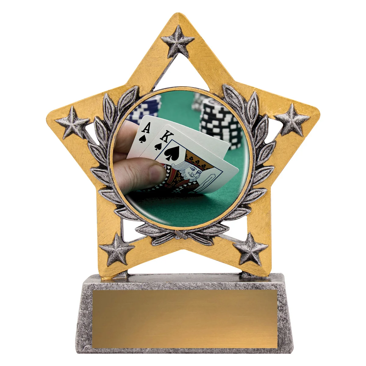 msc971-silver Silver mini star colour - poker with resin construction