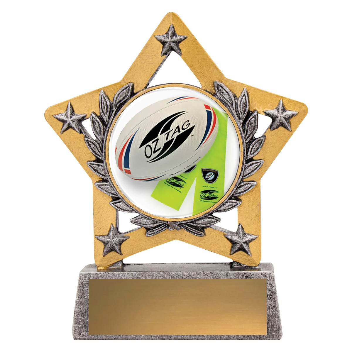 msc422-silver Silver mini star colour - tag with resin construction