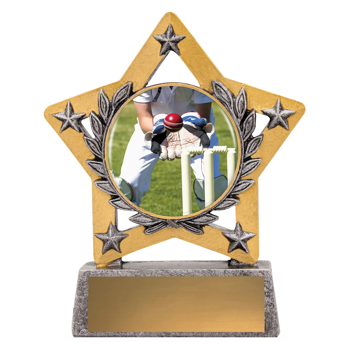 msc405-silver Silver mini star colour - wicketkeeper with resin construction