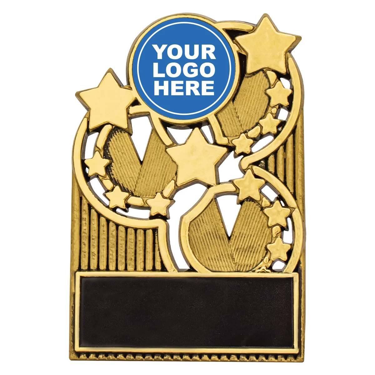 ps4g-gold Gold mini star plaques with plastic construction