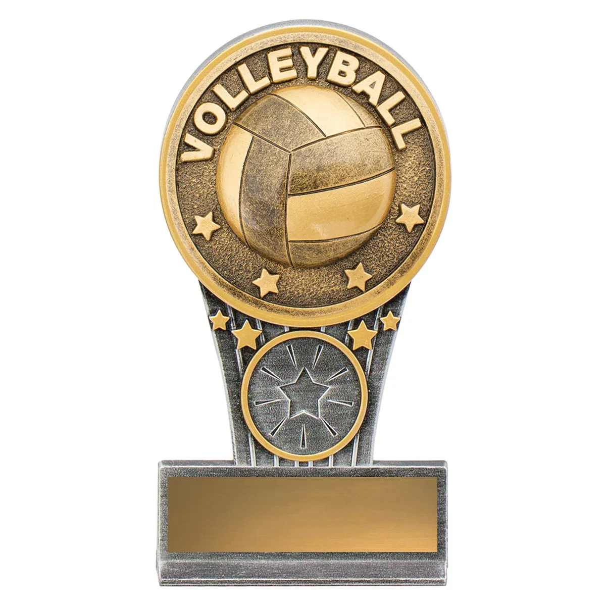 km27-silver-and-gold Silver & gold mini volleyball ikon with resin construction