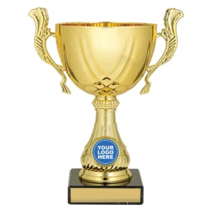 Gold modena cup with plastic / metal / marble construction