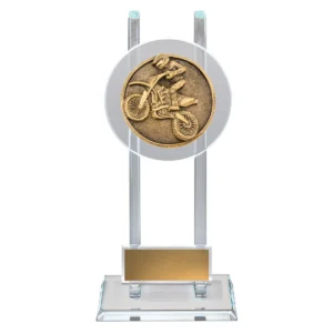Gold motocross spartan glass with glass construction