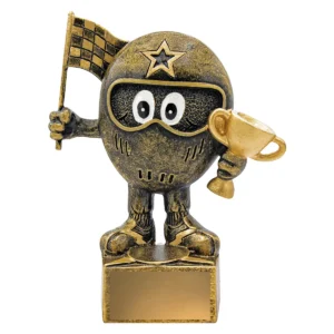 Gold motorsport character with resin construction