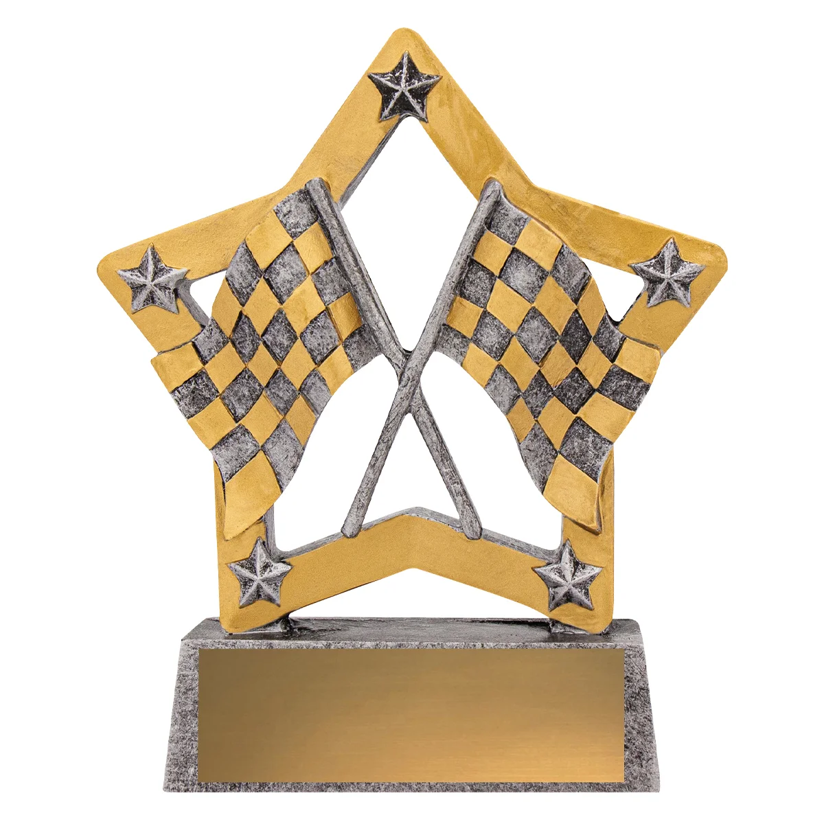 12984-silver Silver motorsport mini star with resin construction