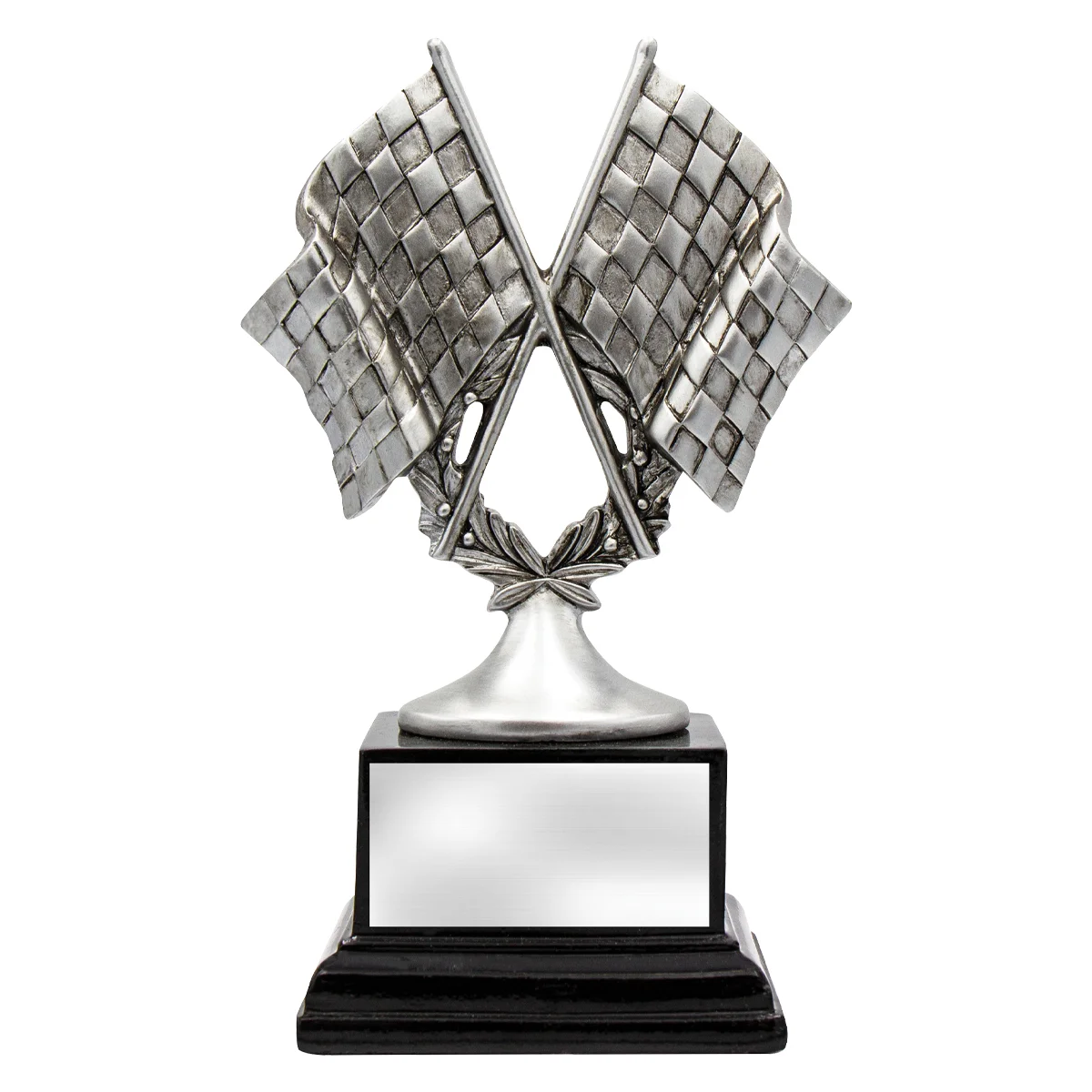 a1077a-silver Silver motorsport silver flags with resin construction