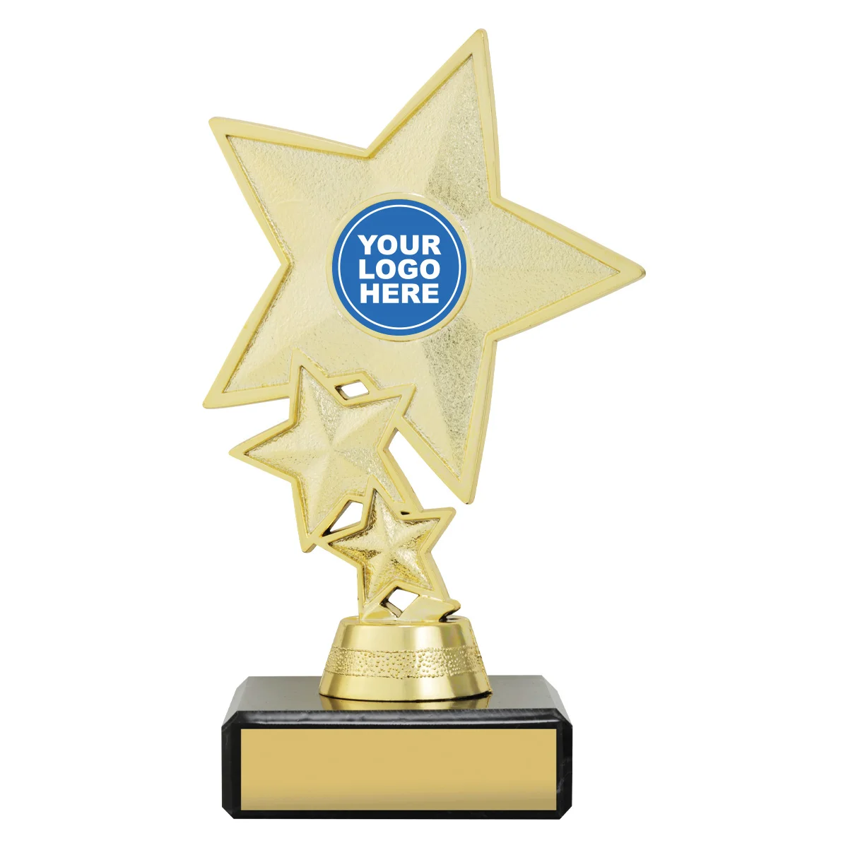 d5138a-gold Gold multi star holder with plastic / marble construction