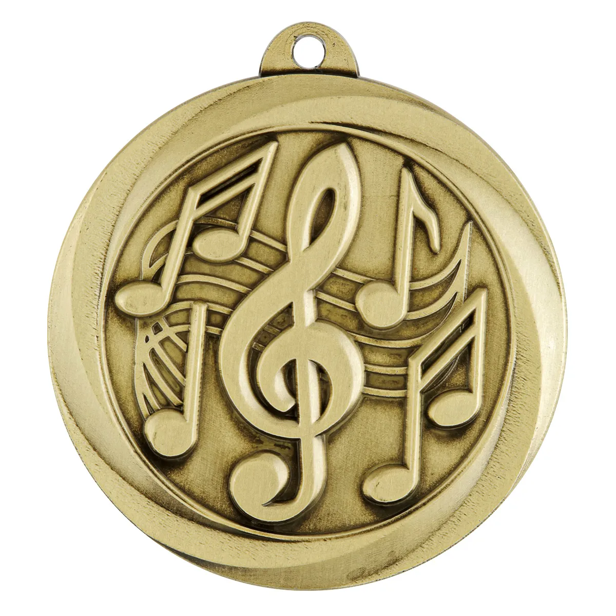 Gold music econo medal with metal construction