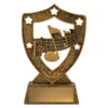 13521-gold Gold music gold shield with resin construction