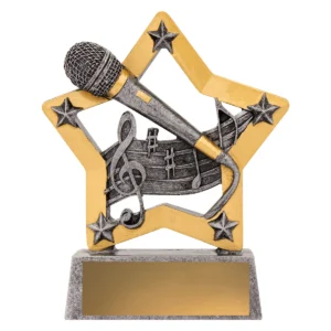Silver music mini star theme with resin construction