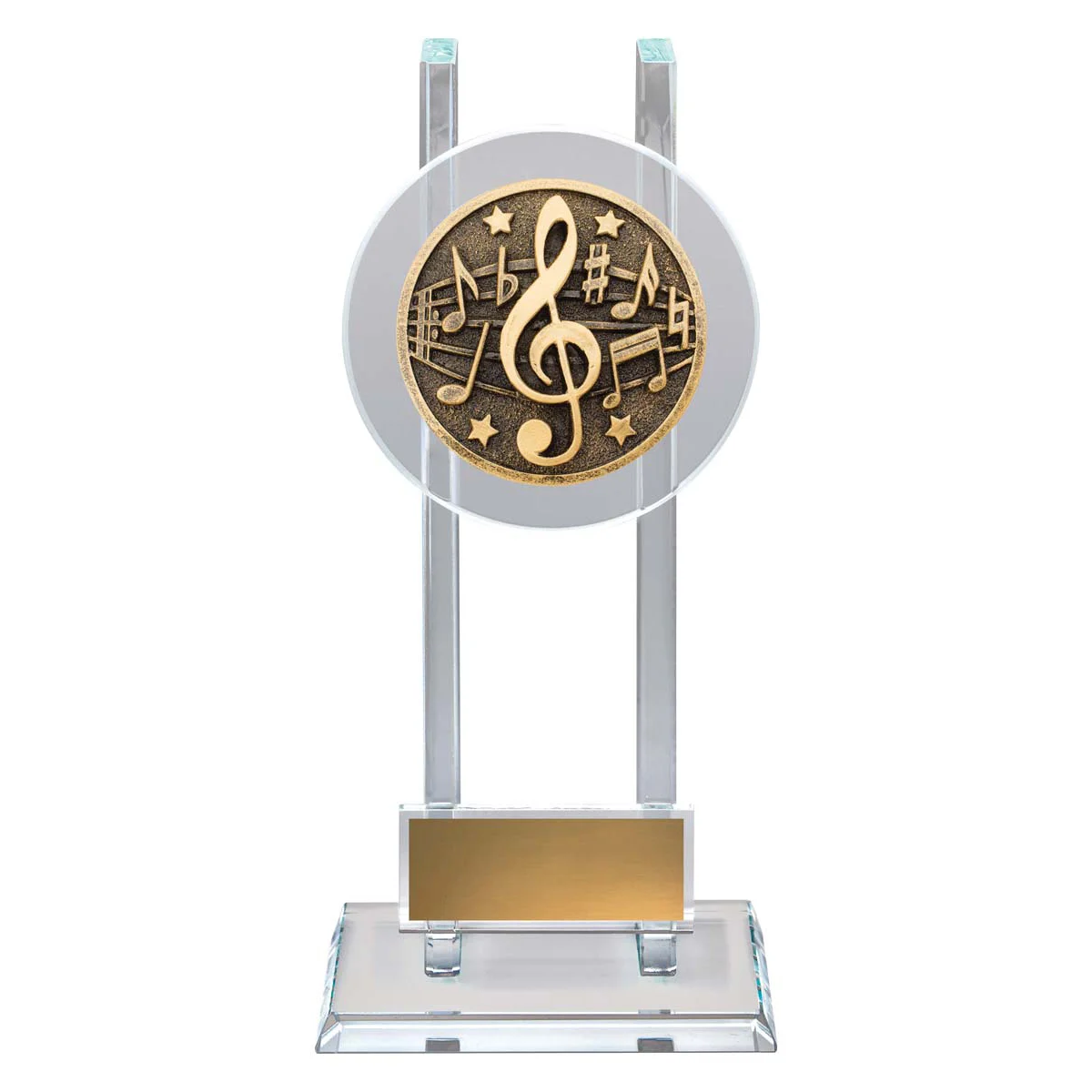 Gold music spartan glass with glass construction